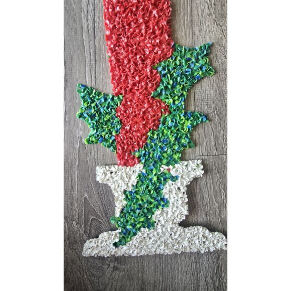 Vintage Mid Century Melted Plastic Popcorn Christmas Candle Pair 23" - Picture 3 of 10